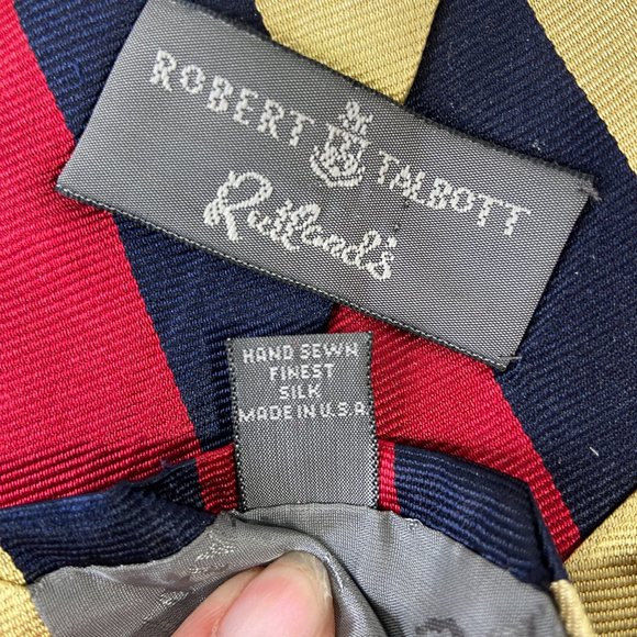 Vintage Robert Talbott Rutlands Handsewn Silk made in USA Wide Stripe - Picture 4 of 4